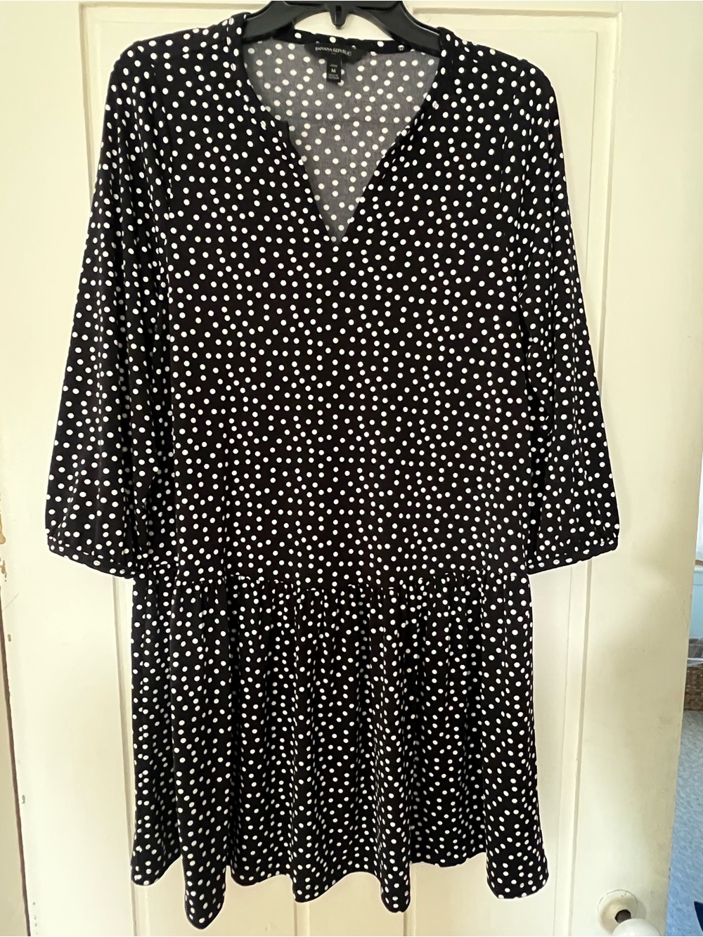 Banana Republic Black & White Polka Dot Midi Dress